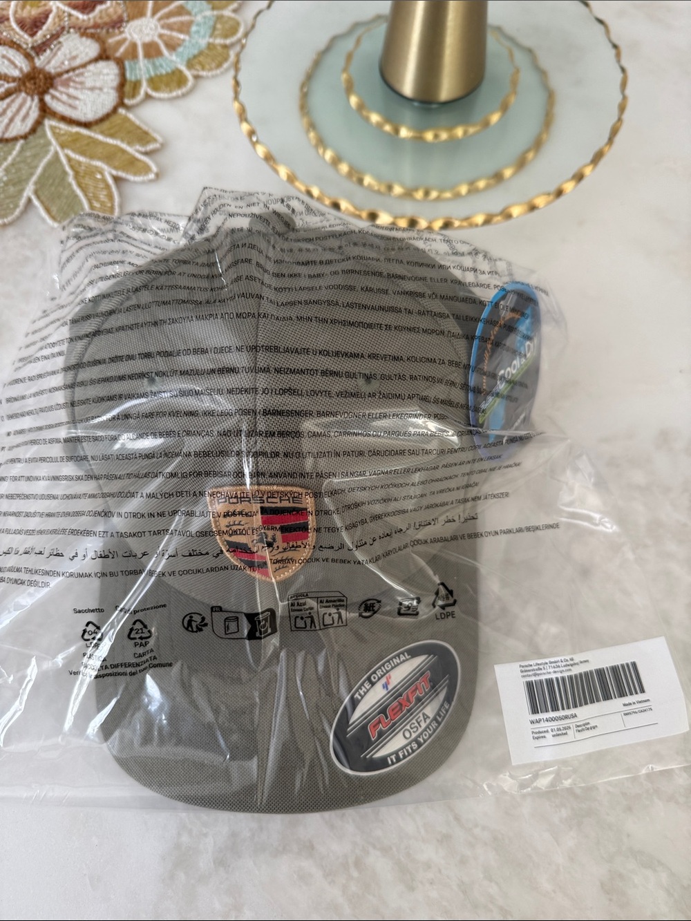 Porsche Design Khaki Baseball Cap with Crest Patch